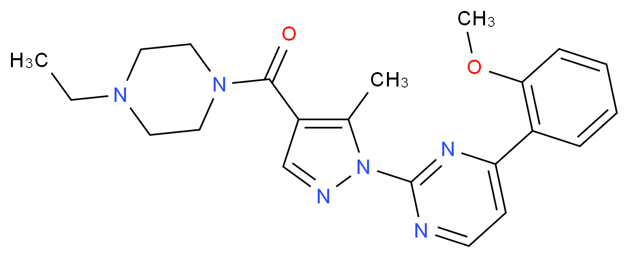 2-{4-[(4-ethyl-1-piperazinyl)carbonyl]-5-methyl-1H-pyrazol-1-yl}-4-(2-methoxyphenyl)pyrimidine_Molecular_structure_CAS_)