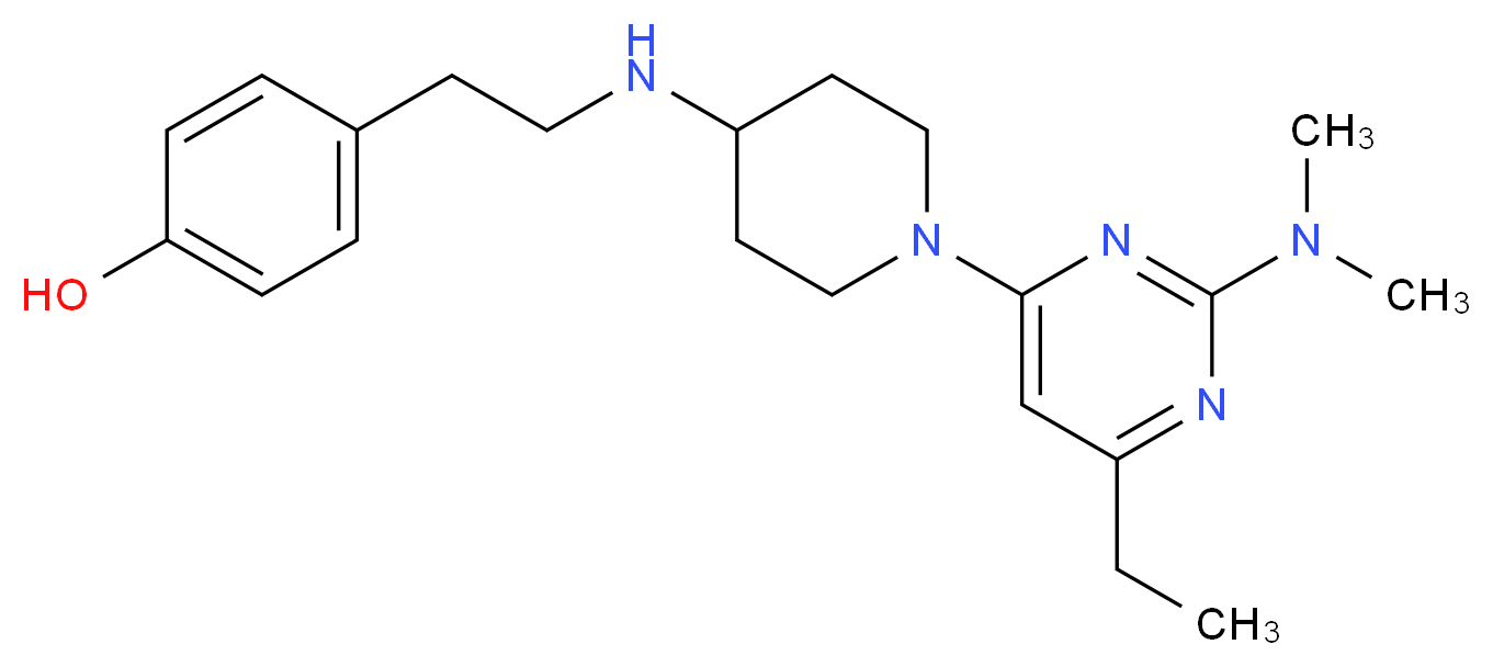 4-[2-({1-[2-(dimethylamino)-6-ethylpyrimidin-4-yl]piperidin-4-yl}amino)ethyl]phenol_Molecular_structure_CAS_)