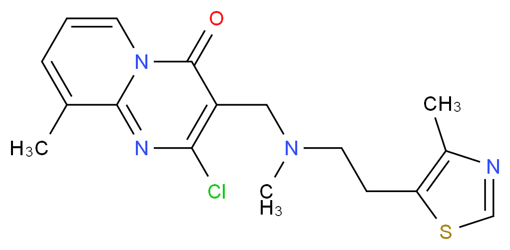 2-chloro-9-methyl-3-({methyl[2-(4-methyl-1,3-thiazol-5-yl)ethyl]amino}methyl)-4H-pyrido[1,2-a]pyrimidin-4-one_Molecular_structure_CAS_)