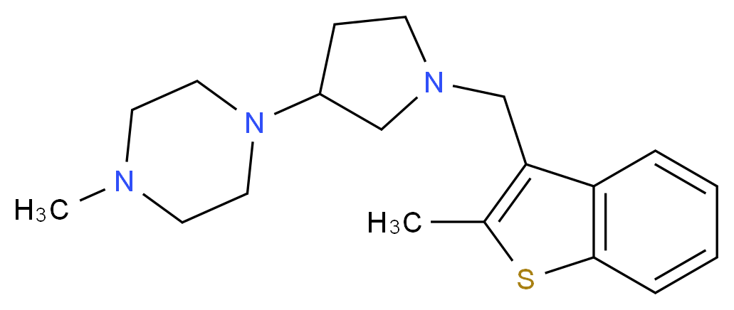 1-methyl-4-{1-[(2-methyl-1-benzothien-3-yl)methyl]pyrrolidin-3-yl}piperazine_Molecular_structure_CAS_)