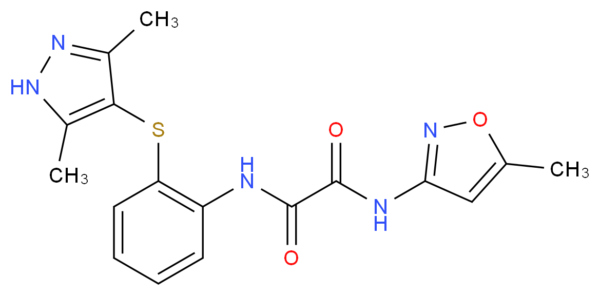 N-{2-[(3,5-dimethyl-1H-pyrazol-4-yl)thio]phenyl}-N'-(5-methylisoxazol-3-yl)ethanediamide_Molecular_structure_CAS_)