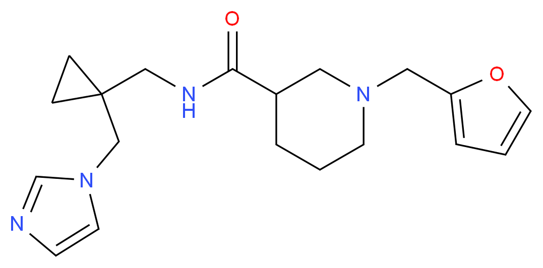 1-(2-furylmethyl)-N-{[1-(1H-imidazol-1-ylmethyl)cyclopropyl]methyl}piperidine-3-carboxamide_Molecular_structure_CAS_)