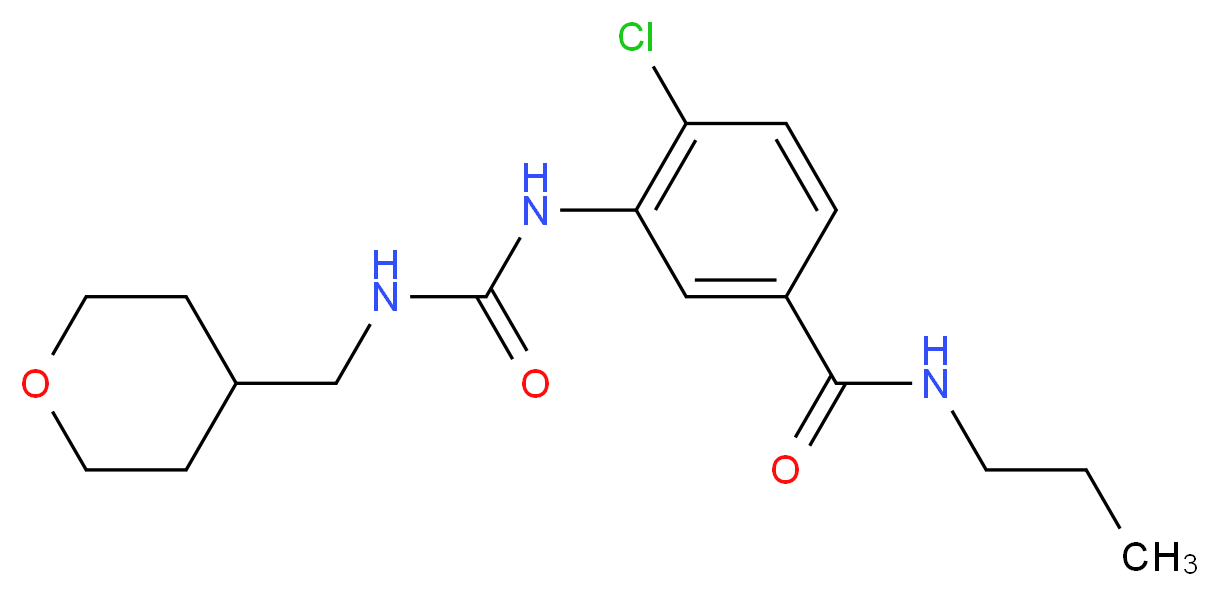 4-chloro-N-propyl-3-({[(tetrahydro-2H-pyran-4-ylmethyl)amino]carbonyl}amino)benzamide_Molecular_structure_CAS_)