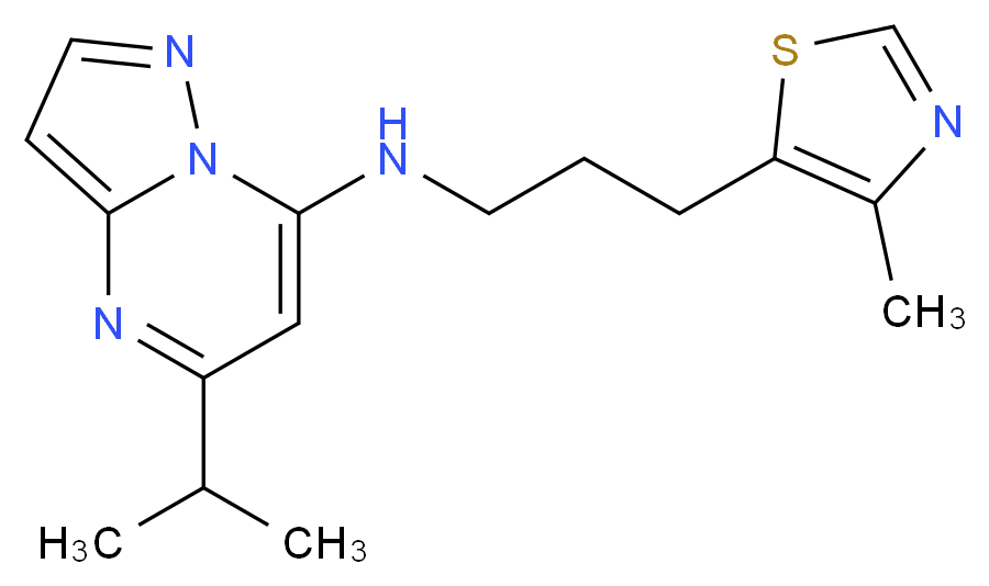 5-isopropyl-N-[3-(4-methyl-1,3-thiazol-5-yl)propyl]pyrazolo[1,5-a]pyrimidin-7-amine_Molecular_structure_CAS_)