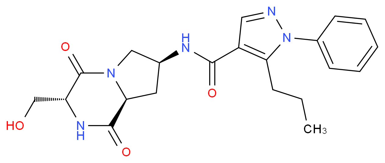 N-[(3R,7S,8aS)-3-(hydroxymethyl)-1,4-dioxooctahydropyrrolo[1,2-a]pyrazin-7-yl]-1-phenyl-5-propyl-1H-pyrazole-4-carboxamide_Molecular_structure_CAS_)
