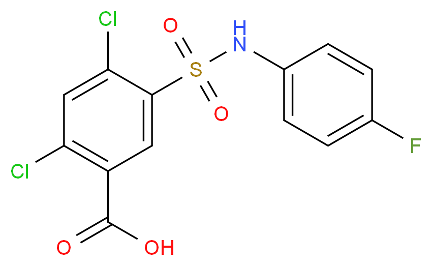 2,4-Dichloro-5-(4-fluoro-phenylsulfamoyl)-benzoic acid_Molecular_structure_CAS_)