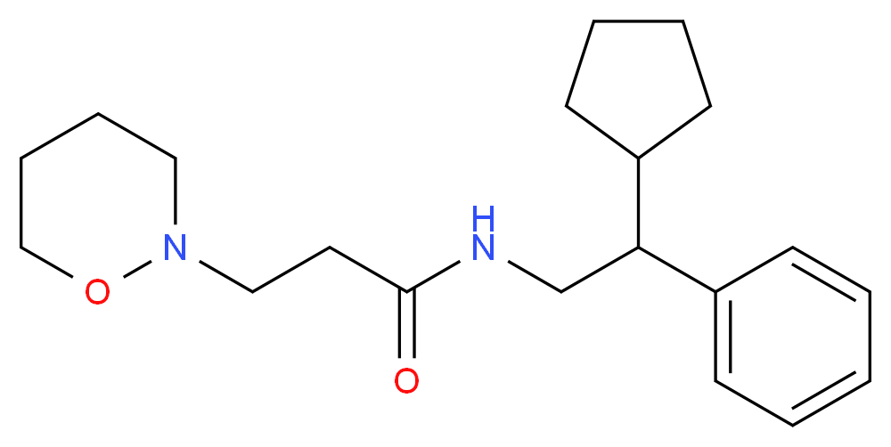 N-(2-cyclopentyl-2-phenylethyl)-3-(1,2-oxazinan-2-yl)propanamide_Molecular_structure_CAS_)