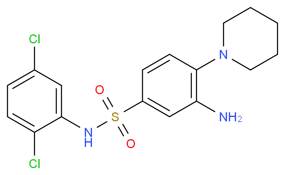 3-Amino-N-(2,5-dichloro-phenyl)-4-piperidin-1-yl-benzenesulfonamide_Molecular_structure_CAS_)