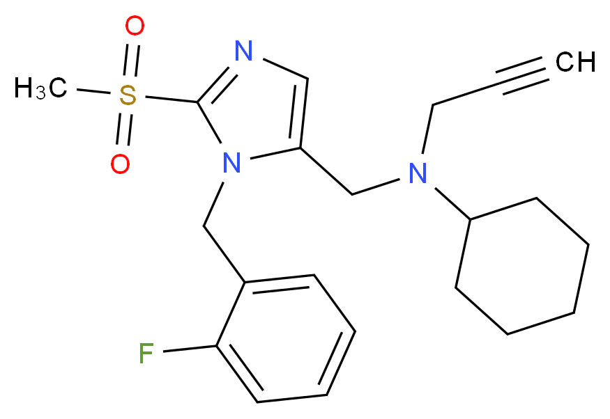 N-{[1-(2-fluorobenzyl)-2-(methylsulfonyl)-1H-imidazol-5-yl]methyl}-N-2-propyn-1-ylcyclohexanamine_Molecular_structure_CAS_)
