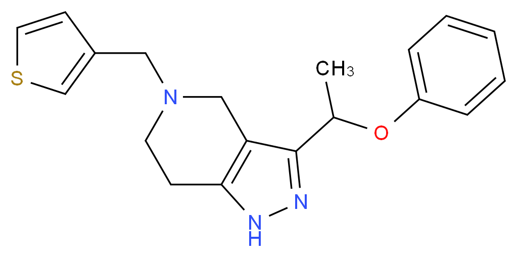 3-(1-phenoxyethyl)-5-(3-thienylmethyl)-4,5,6,7-tetrahydro-1H-pyrazolo[4,3-c]pyridine_Molecular_structure_CAS_)