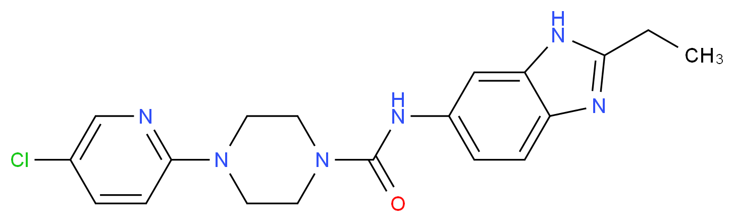 4-(5-chloropyridin-2-yl)-N-(2-ethyl-1H-benzimidazol-6-yl)piperazine-1-carboxamide_Molecular_structure_CAS_)