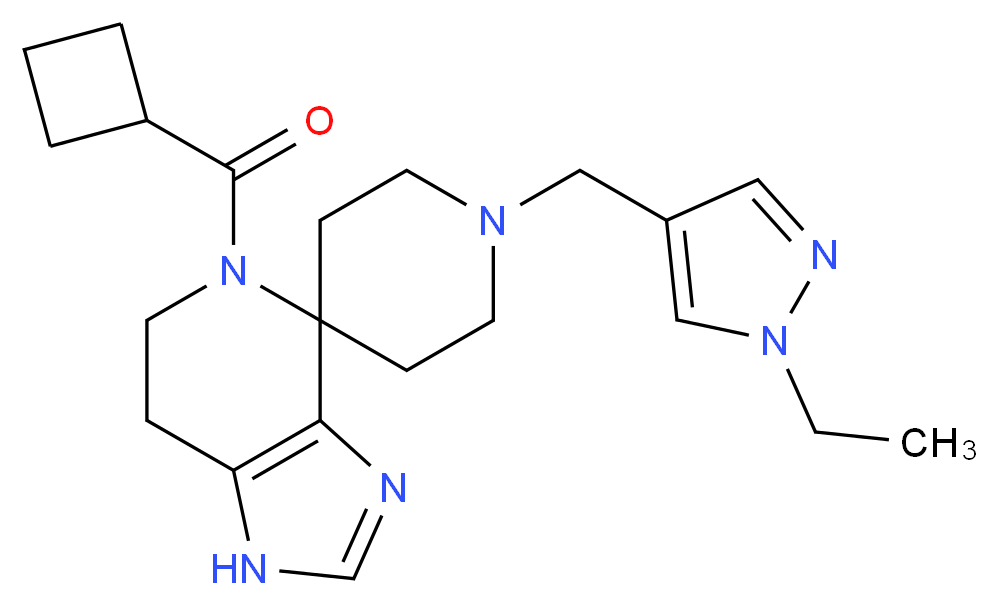 5-(cyclobutylcarbonyl)-1'-[(1-ethyl-1H-pyrazol-4-yl)methyl]-1,5,6,7-tetrahydrospiro[imidazo[4,5-c]pyridine-4,4'-piperidine]_Molecular_structure_CAS_)