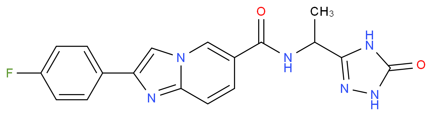 2-(4-fluorophenyl)-N-[1-(5-oxo-4,5-dihydro-1H-1,2,4-triazol-3-yl)ethyl]imidazo[1,2-a]pyridine-6-carboxamide_Molecular_structure_CAS_)