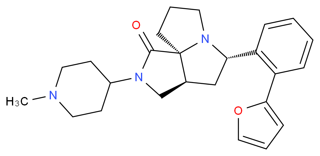 (3aS*,5S*,9aS*)-5-[2-(2-furyl)phenyl]-2-(1-methyl-4-piperidinyl)hexahydro-7H-pyrrolo[3,4-g]pyrrolizin-1(2H)-one_Molecular_structure_CAS_)