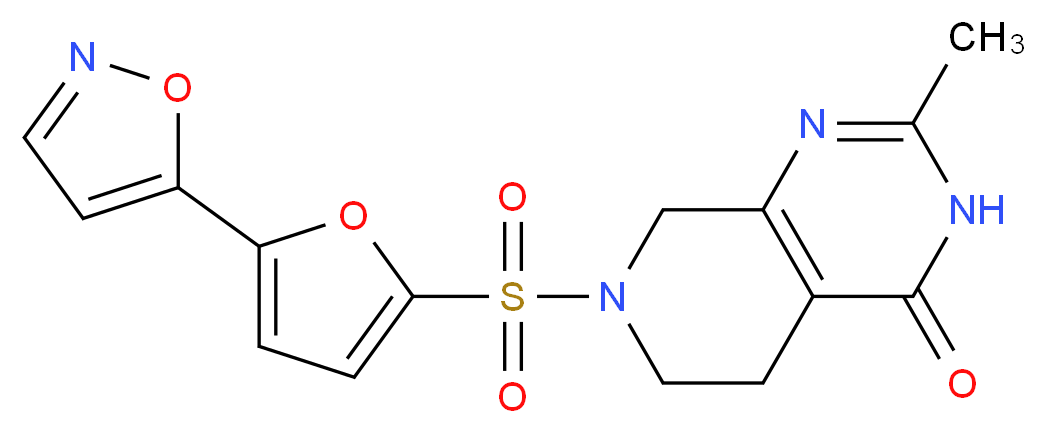7-[(5-isoxazol-5-yl-2-furyl)sulfonyl]-2-methyl-5,6,7,8-tetrahydropyrido[3,4-d]pyrimidin-4(3H)-one_Molecular_structure_CAS_)