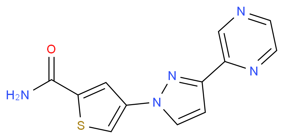 4-(3-pyrazin-2-yl-1H-pyrazol-1-yl)thiophene-2-carboxamide_Molecular_structure_CAS_)