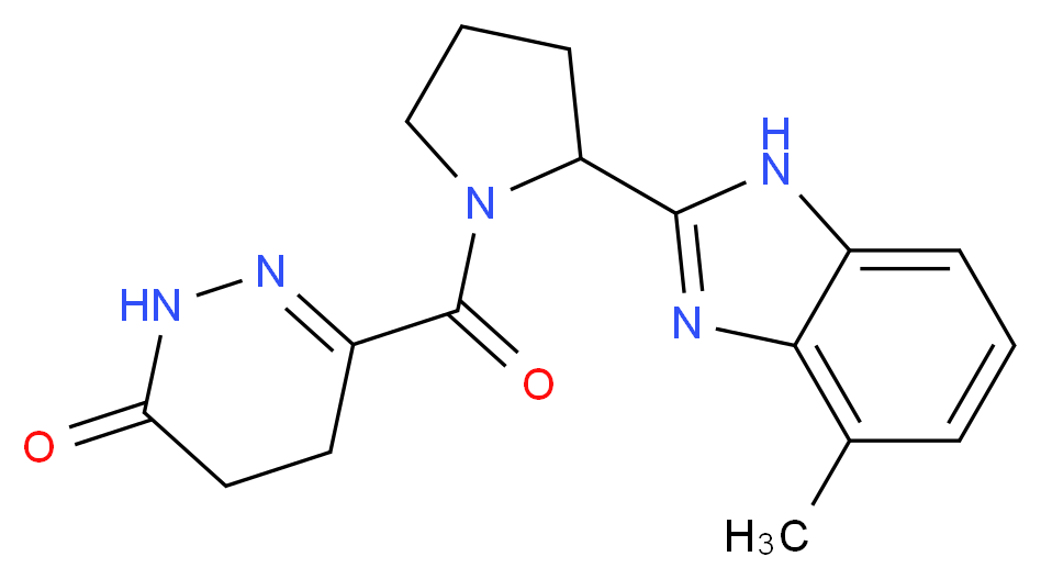 6-{[2-(4-methyl-1H-benzimidazol-2-yl)pyrrolidin-1-yl]carbonyl}-4,5-dihydropyridazin-3(2H)-one_Molecular_structure_CAS_)