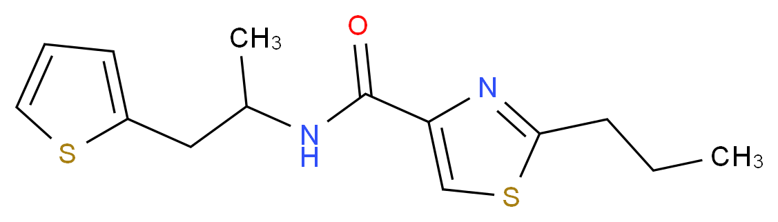 N-[1-methyl-2-(2-thienyl)ethyl]-2-propyl-1,3-thiazole-4-carboxamide_Molecular_structure_CAS_)