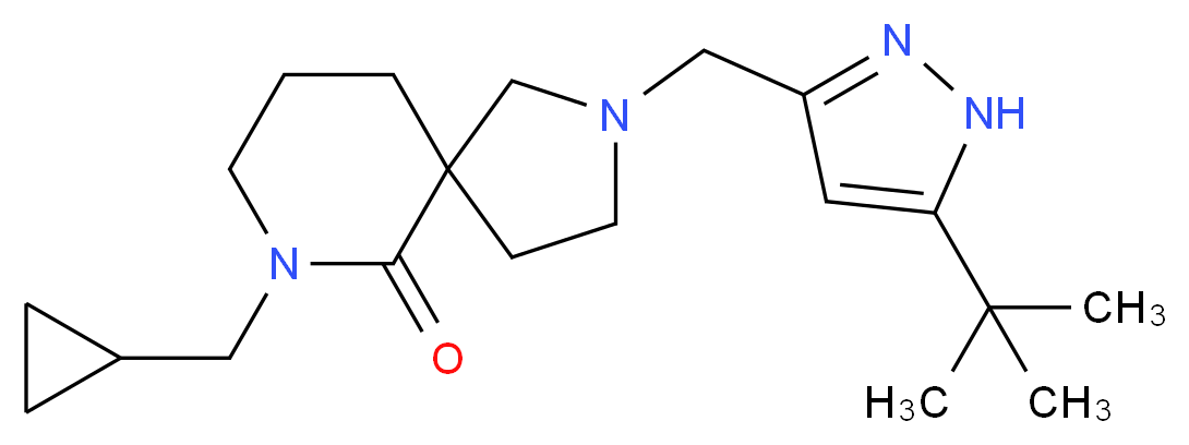 2-[(5-tert-butyl-1H-pyrazol-3-yl)methyl]-7-(cyclopropylmethyl)-2,7-diazaspiro[4.5]decan-6-one_Molecular_structure_CAS_)