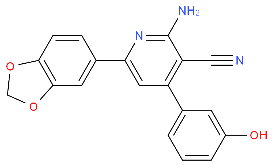 2-amino-6-(1,3-benzodioxol-5-yl)-4-(3-hydroxyphenyl)nicotinonitrile_Molecular_structure_CAS_)