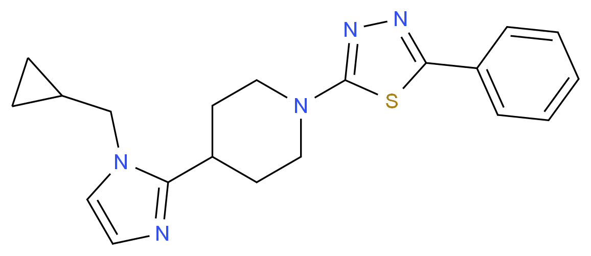 4-[1-(cyclopropylmethyl)-1H-imidazol-2-yl]-1-(5-phenyl-1,3,4-thiadiazol-2-yl)piperidine_Molecular_structure_CAS_)