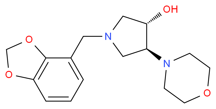 (3S*,4S*)-1-(1,3-benzodioxol-4-ylmethyl)-4-(4-morpholinyl)-3-pyrrolidinol_Molecular_structure_CAS_)