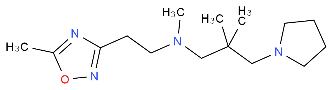 (2,2-dimethyl-3-pyrrolidin-1-ylpropyl)methyl[2-(5-methyl-1,2,4-oxadiazol-3-yl)ethyl]amine_Molecular_structure_CAS_)
