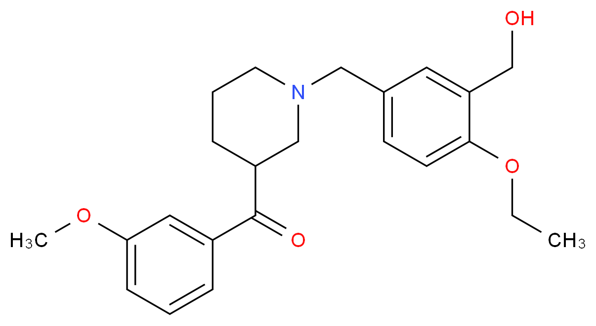 {1-[4-ethoxy-3-(hydroxymethyl)benzyl]-3-piperidinyl}(3-methoxyphenyl)methanone_Molecular_structure_CAS_)