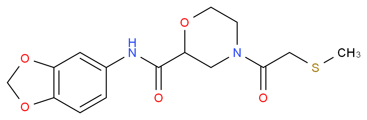 N-1,3-benzodioxol-5-yl-4-[(methylthio)acetyl]-2-morpholinecarboxamide_Molecular_structure_CAS_)