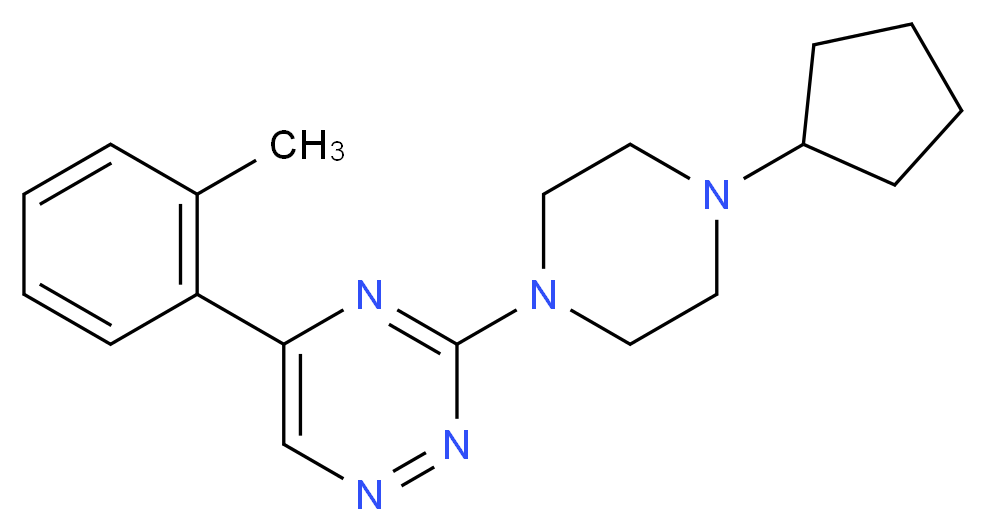 3-(4-cyclopentyl-1-piperazinyl)-5-(2-methylphenyl)-1,2,4-triazine_Molecular_structure_CAS_)