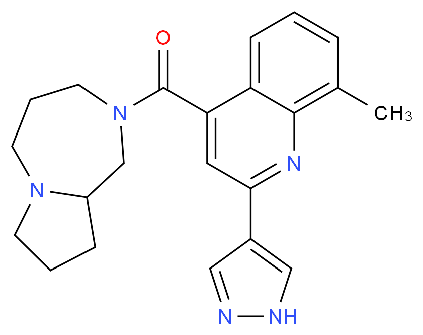 2-{[8-methyl-2-(1H-pyrazol-4-yl)quinolin-4-yl]carbonyl}octahydro-1H-pyrrolo[1,2-a][1,4]diazepine_Molecular_structure_CAS_)