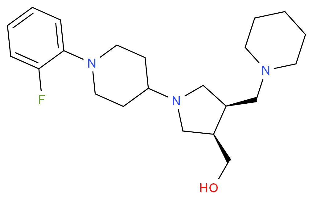 [(3R*,4R*)-1-[1-(2-fluorophenyl)piperidin-4-yl]-4-(piperidin-1-ylmethyl)pyrrolidin-3-yl]methanol_Molecular_structure_CAS_)