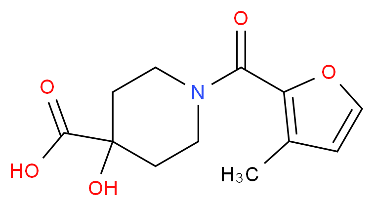 4-hydroxy-1-(3-methyl-2-furoyl)piperidine-4-carboxylic acid_Molecular_structure_CAS_)