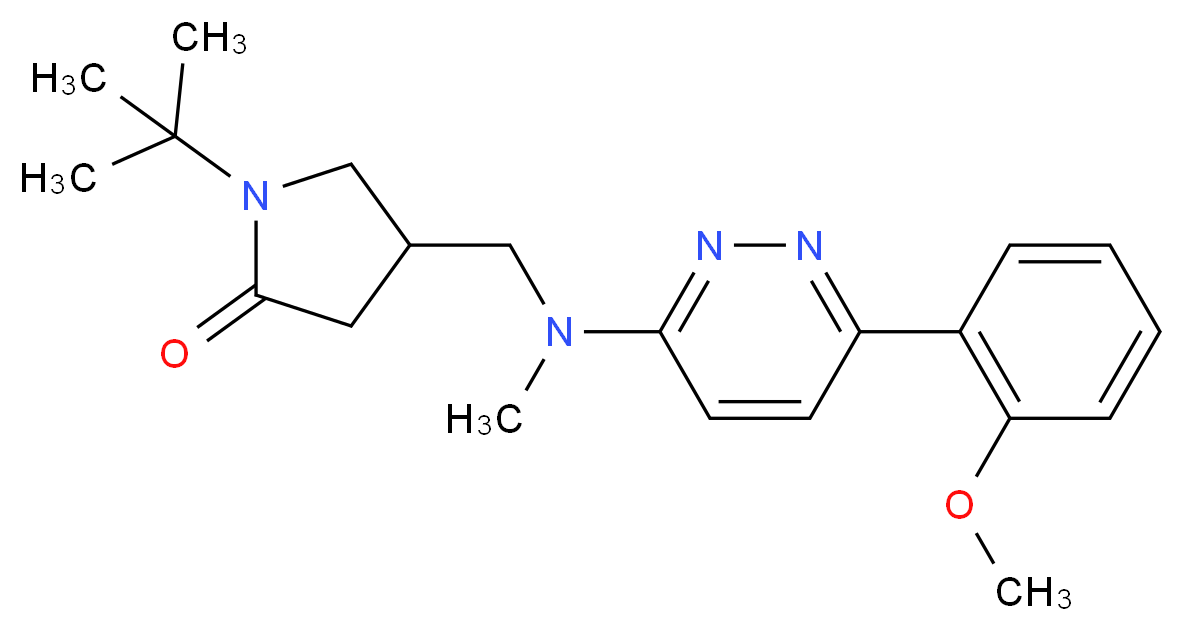 1-tert-butyl-4-{[[6-(2-methoxyphenyl)pyridazin-3-yl](methyl)amino]methyl}pyrrolidin-2-one_Molecular_structure_CAS_)