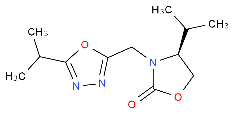 (4S)-4-isopropyl-3-[(5-isopropyl-1,3,4-oxadiazol-2-yl)methyl]-1,3-oxazolidin-2-one_Molecular_structure_CAS_)
