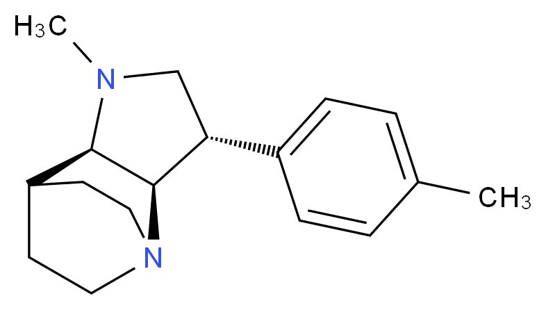 (2R*,3S*,6R*)-5-methyl-3-(4-methylphenyl)-1,5-diazatricyclo[5.2.2.0~2,6~]undecane_Molecular_structure_CAS_)