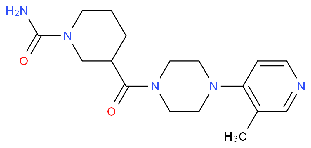 3-{[4-(3-methyl-4-pyridinyl)-1-piperazinyl]carbonyl}-1-piperidinecarboxamide_Molecular_structure_CAS_)