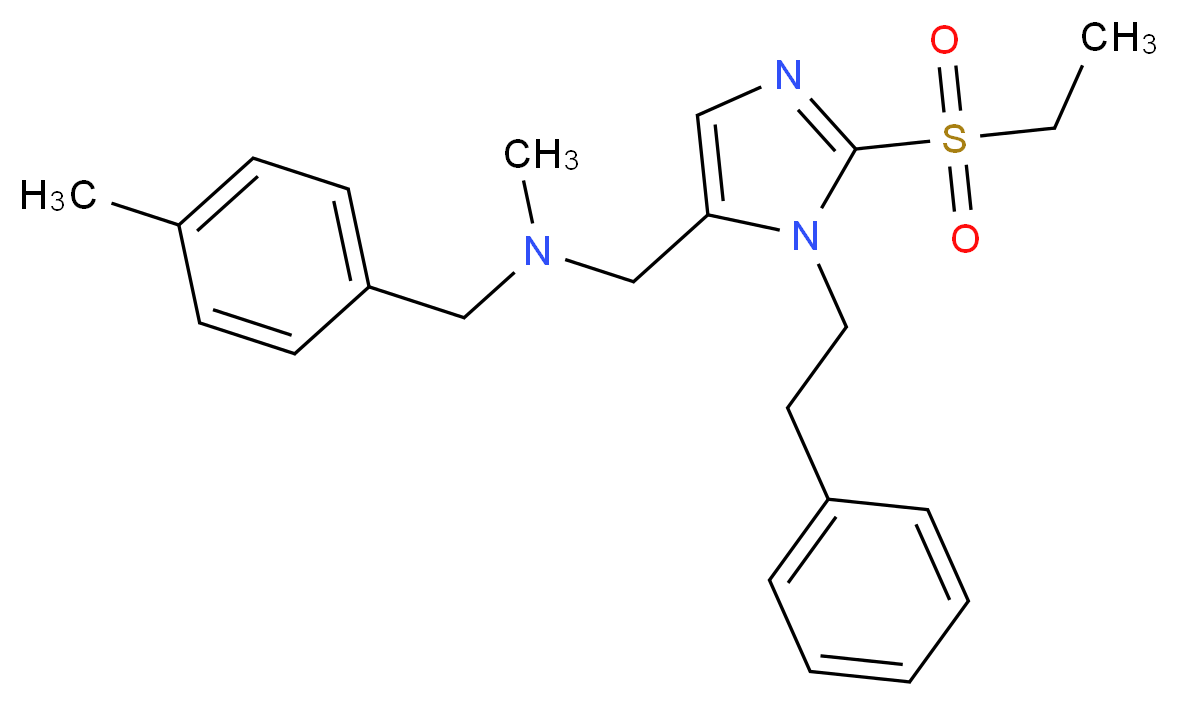 1-[2-(ethylsulfonyl)-1-(2-phenylethyl)-1H-imidazol-5-yl]-N-methyl-N-(4-methylbenzyl)methanamine_Molecular_structure_CAS_)