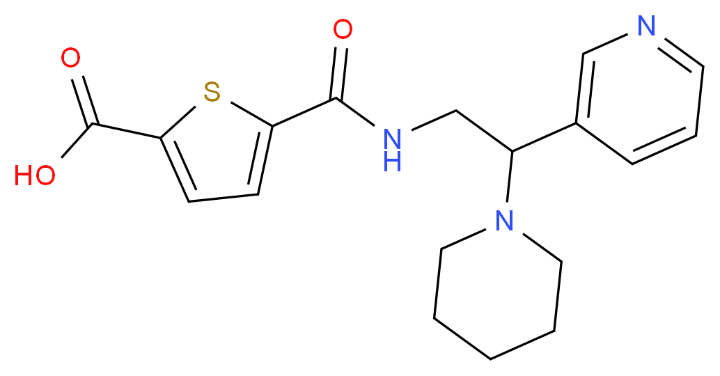 5-{[(2-piperidin-1-yl-2-pyridin-3-ylethyl)amino]carbonyl}thiophene-2-carboxylic acid_Molecular_structure_CAS_)