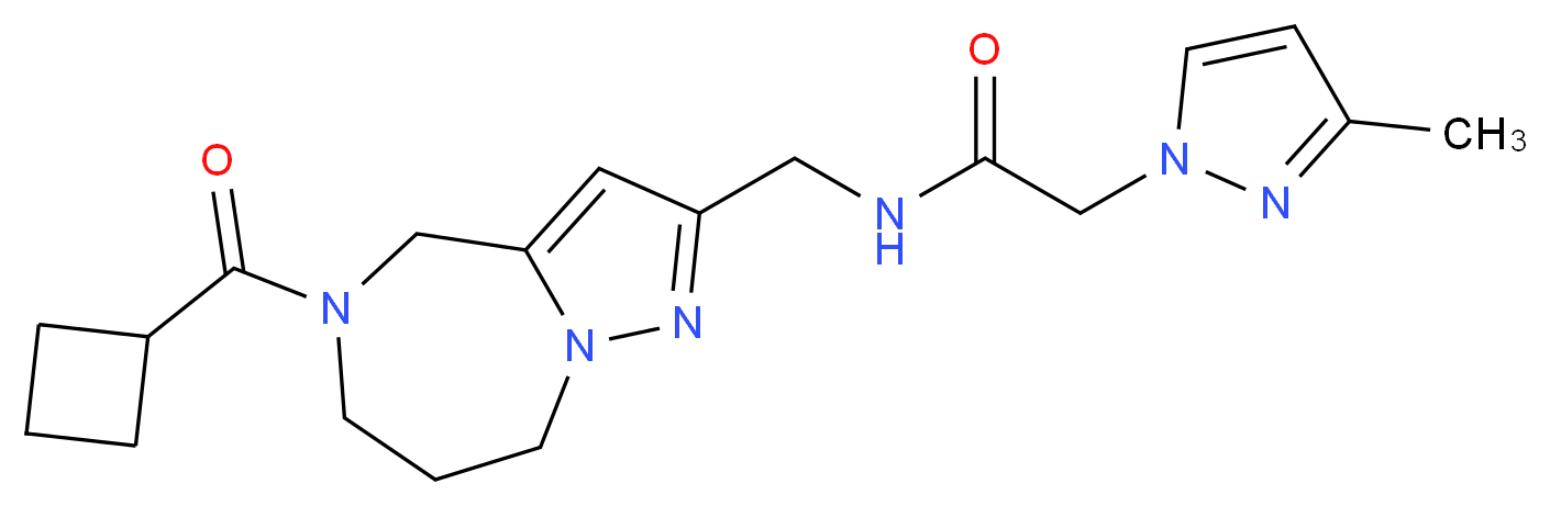 N-{[5-(cyclobutylcarbonyl)-5,6,7,8-tetrahydro-4H-pyrazolo[1,5-a][1,4]diazepin-2-yl]methyl}-2-(3-methyl-1H-pyrazol-1-yl)acetamide_Molecular_structure_CAS_)