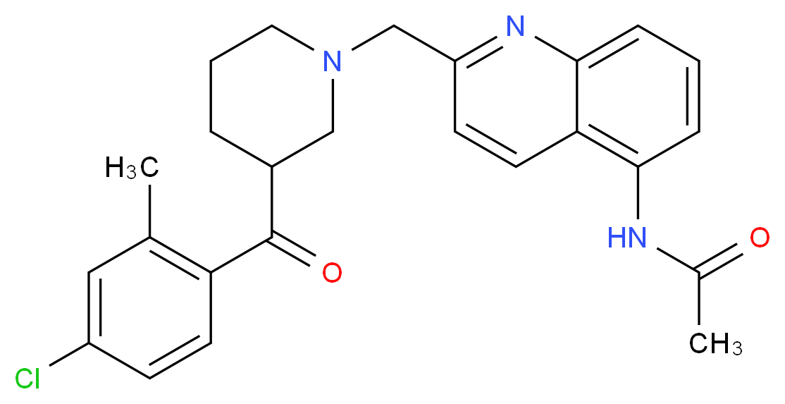 N-(2-{[3-(4-chloro-2-methylbenzoyl)-1-piperidinyl]methyl}-5-quinolinyl)acetamide_Molecular_structure_CAS_)