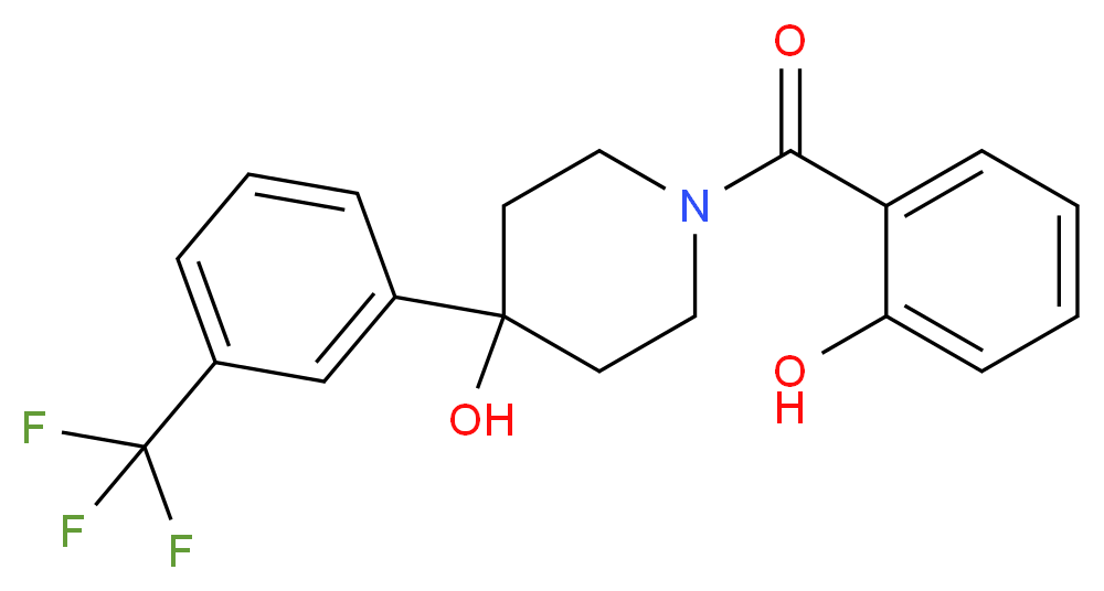 1-(2-hydroxybenzoyl)-4-[3-(trifluoromethyl)phenyl]-4-piperidinol_Molecular_structure_CAS_)