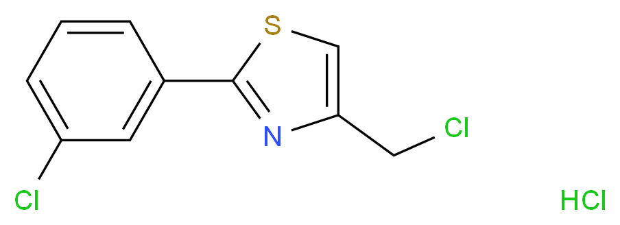 4-(chloromethyl)-2-(3-chlorophenyl)-1,3-thiazole hydrochloride_Molecular_structure_CAS_690632-83-8)