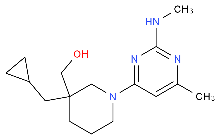 {3-(cyclopropylmethyl)-1-[6-methyl-2-(methylamino)-4-pyrimidinyl]-3-piperidinyl}methanol_Molecular_structure_CAS_)