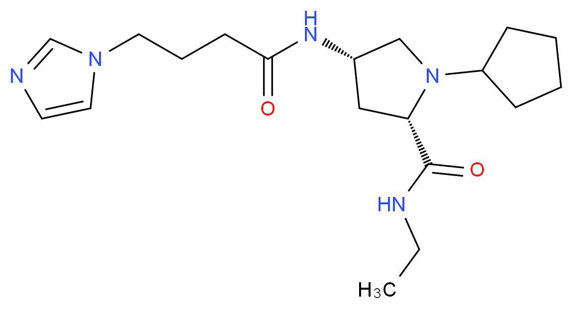 (4S)-1-cyclopentyl-N-ethyl-4-{[4-(1H-imidazol-1-yl)butanoyl]amino}-L-prolinamide_Molecular_structure_CAS_)
