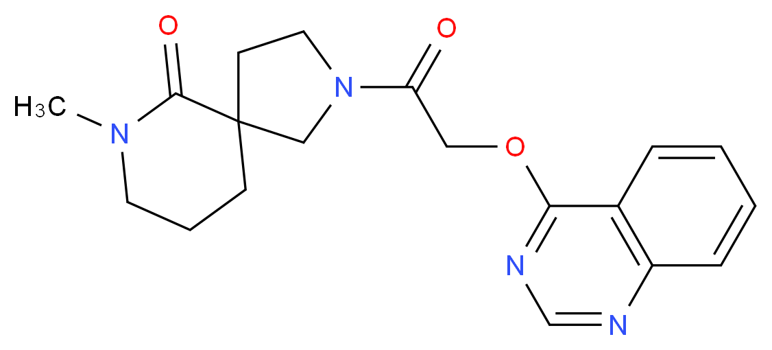 7-methyl-2-[(quinazolin-4-yloxy)acetyl]-2,7-diazaspiro[4.5]decan-6-one_Molecular_structure_CAS_)