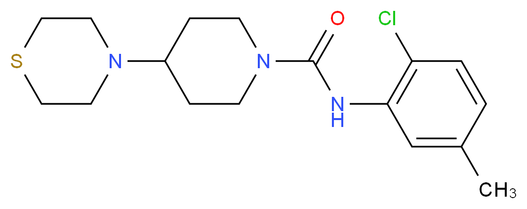 N-(2-chloro-5-methylphenyl)-4-thiomorpholin-4-ylpiperidine-1-carboxamide_Molecular_structure_CAS_)