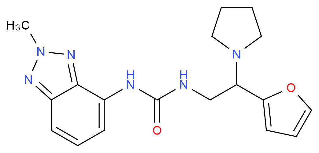 N-[2-(2-furyl)-2-pyrrolidin-1-ylethyl]-N'-(2-methyl-2H-1,2,3-benzotriazol-4-yl)urea_Molecular_structure_CAS_)
