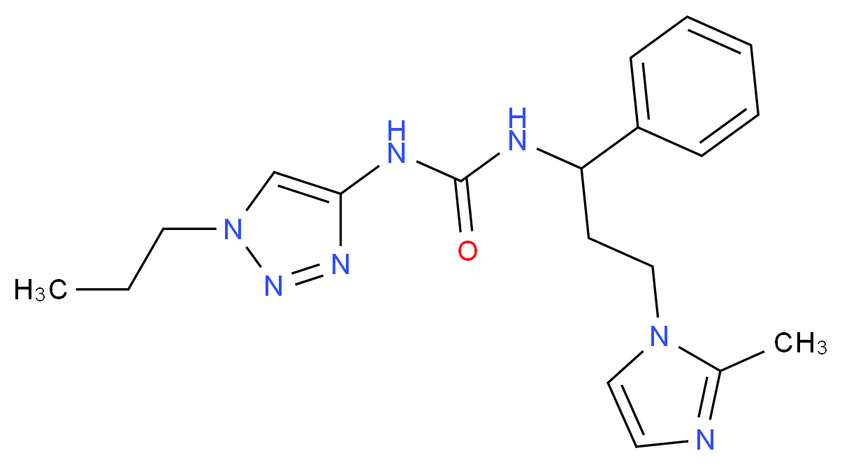 N-[3-(2-methyl-1H-imidazol-1-yl)-1-phenylpropyl]-N'-(1-propyl-1H-1,2,3-triazol-4-yl)urea_Molecular_structure_CAS_)