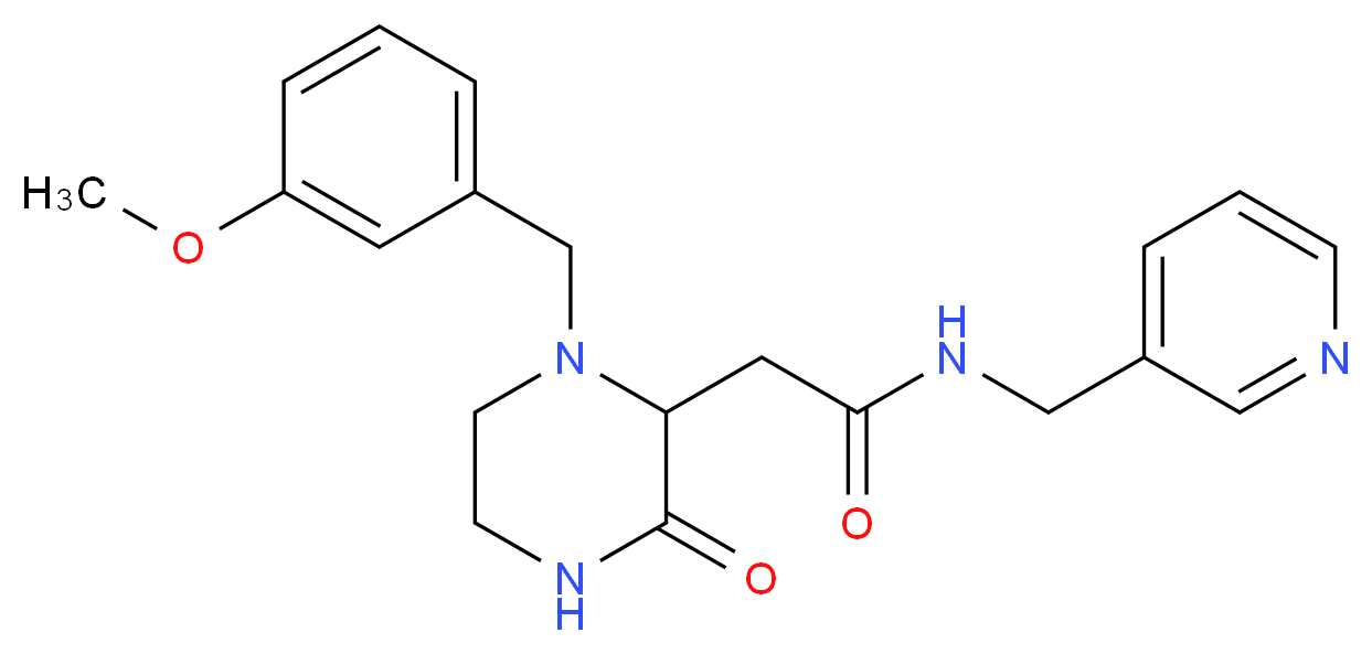 2-[1-(3-methoxybenzyl)-3-oxo-2-piperazinyl]-N-(3-pyridinylmethyl)acetamide_Molecular_structure_CAS_)